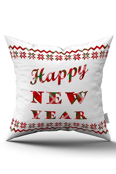 Cango Home Red Green Christmas Themed Digital Printed Throw Pillow Cover Cgh882