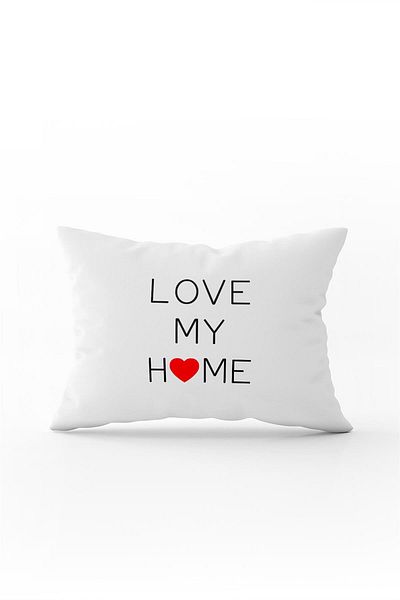 Cango Home Alb Negru Love My Home Imprimare digitală Husă de pernă pentru pernă - Cgh453-3550 Imprimată pe două fețe