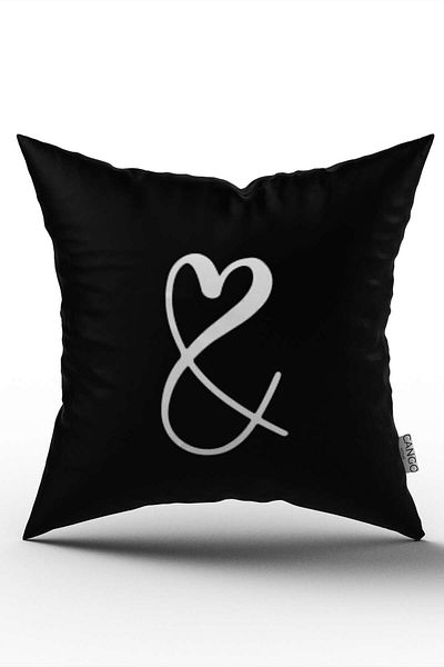Cango Home Black White & Cross Digital Printed Throw Pillow Cover - Black - Cgh319