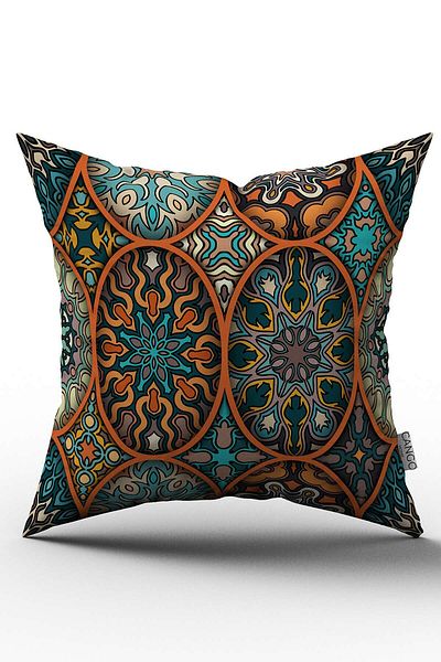 Cango Home Husă de pernă portocalie cu două fețe, cu model vintage, imprimată digitală - Otyk007-ct