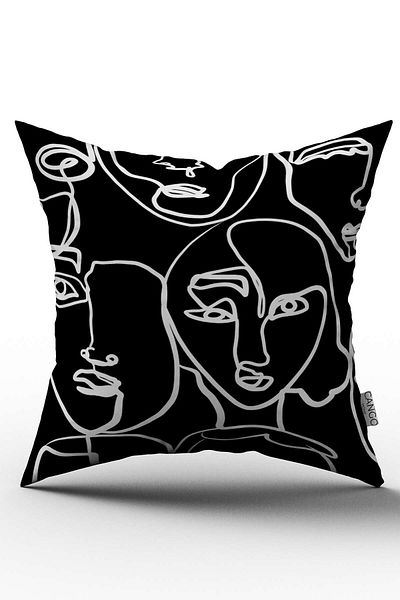 Cango Home Double Sided Black and White Women's Figured Throw Pillow Pillow Case - Cgh242-ct