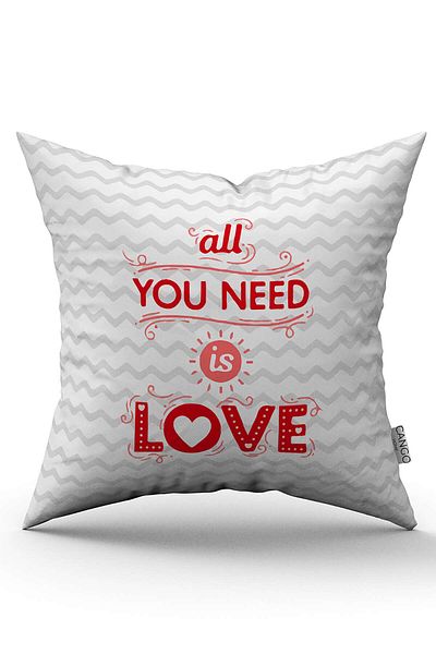 Cango Home Red Gray Modern Valentine's Day Themed Digital Printed Throw Pillow Cover Cgh971