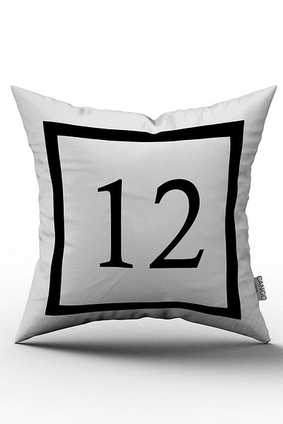 Cango Home Husă de pernă cu imprimare digitală numerică alb-negru 12