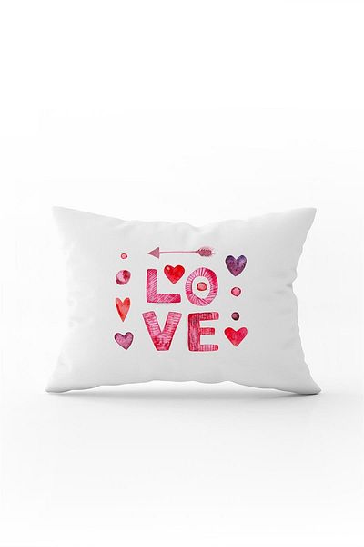 Cango Home Red Decorative Love Written Digital Printing Throw Pillow Pillow Case - Cgh423-3550 Double Sided Printed