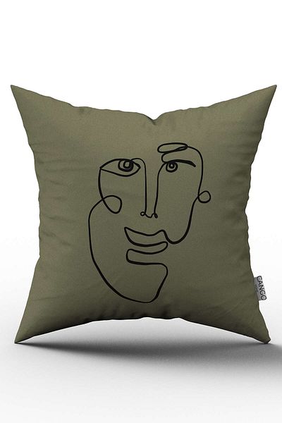Cango Home Double Sided Green Black Figured Throw Pillow Pillow Case - Cgh197-ct