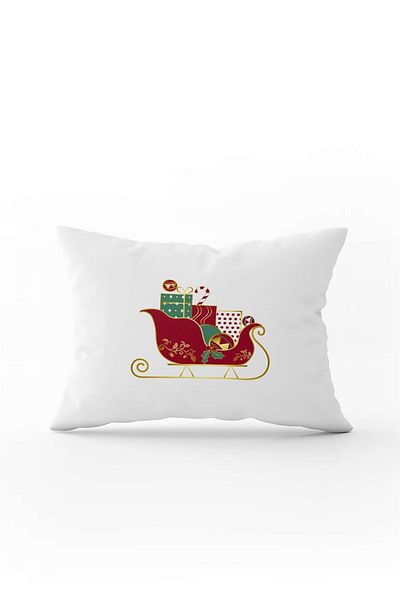 Cango Home Red Green Christmas Themed Digital Printed Throw Pillow Cover Cgh901-3550 Double Sided Printed