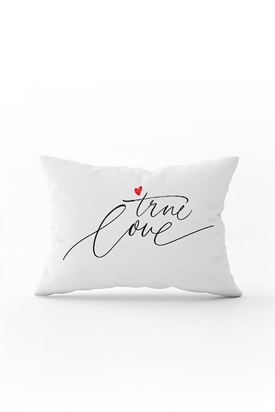 Cango Home Λευκό Μαύρο Moderntrue Love Digital Printed Throw Μαξιλαροθήκη - Cgh334-3550 Διπλής Όψης