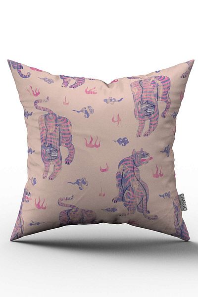 Cango Home Față de pernă cu model de animale modern liliac roz, imprimată digitală, Cgh180
