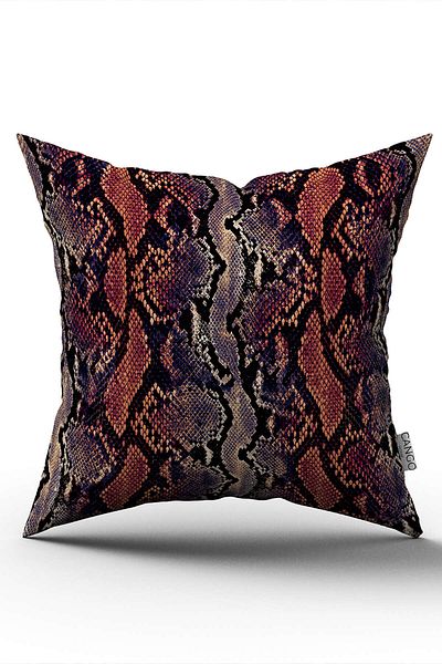 Cango Home Double Sided Red Black Snakeskin Patterned Digital Printing Throw Pillow Pillow Case - Cgh381-ct