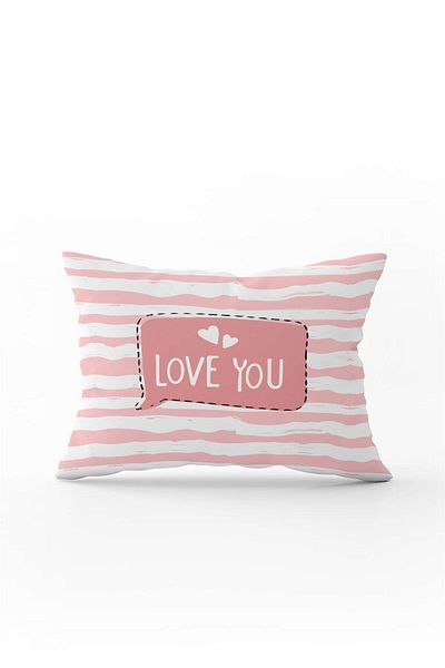 Cango Home Pink and White Modern Valentine's Day Themed Digital Printed Throw Pillow Cover Cgh955-3550 Double Sided Bas
