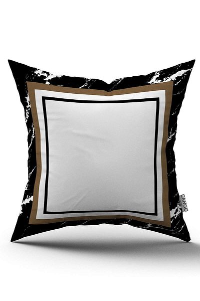 Cango Home Husă de pernă cu imprimare digitală cu model abstract decorativ alb-negru - Ylms79