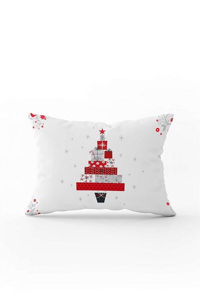 Cango Home Red White Christmas Themed Digital Printed Throw Pillow Cover Cgh813-3550 Double Sided Printed