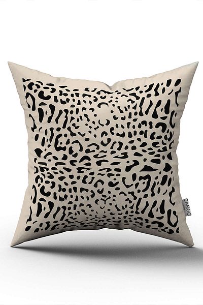 Cango Home Black Beige Leopard Patterned Digital Printing Throw Pillow Pillow Case - Cgh363