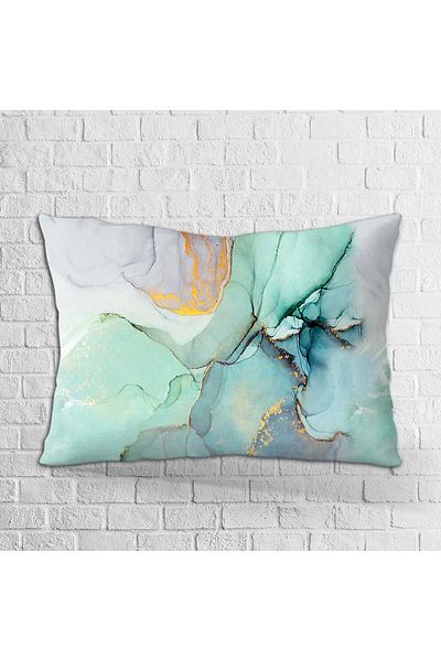 Cango Home Față de pernă cu două fețe, 35x50, albastru, galben, abstract, decorativ, imprimat digital - Otyk028-3550