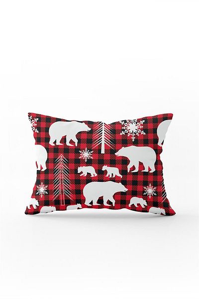 Cango Home Red White Christmas Themed Digital Printed Throw Pillow Pillow Case - Cgh328-3550 Double Sided Printed