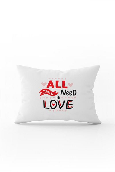 Cango Home Alb Roșu Love Writing Aruncă pernă Imprimare digitală Husă de pernă Aruncă - Cgh452-3550 Imprimare față-verso