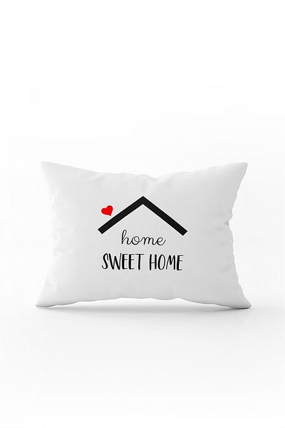 Cango Home Husă de pernă albă neagră Home Sweet Home cu imprimare digitală scrisă - Cgh457-3550 Bas dublu lateral
