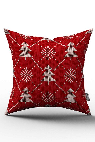 Cango Home Double Sided Red Christmas Themed Throw Pillow Pillow Case - Cgh222-ct