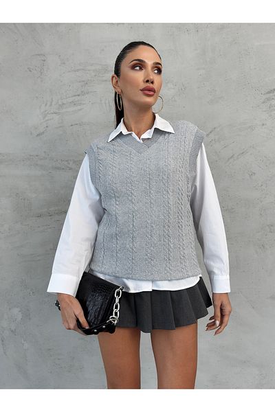 Weyeze Jacquard V-Neck Sweater - Af-K42025Lns