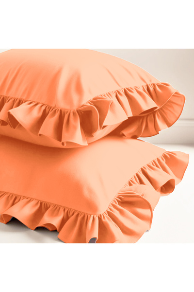 Sabia bumbac 100% 62 fire (155 TC) 50x70 cm Set de fete de pernă cu volane