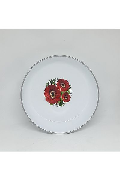 Avşar Enamel House 20 cm Enamel Decored Plate Salade Plate