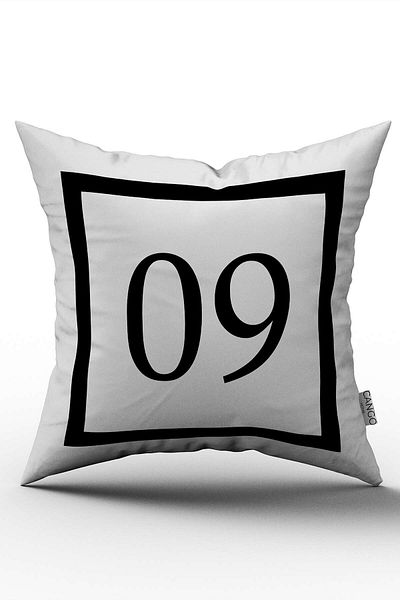Cango Home Husă de pernă cu imprimare digitală numerică alb-negru 09