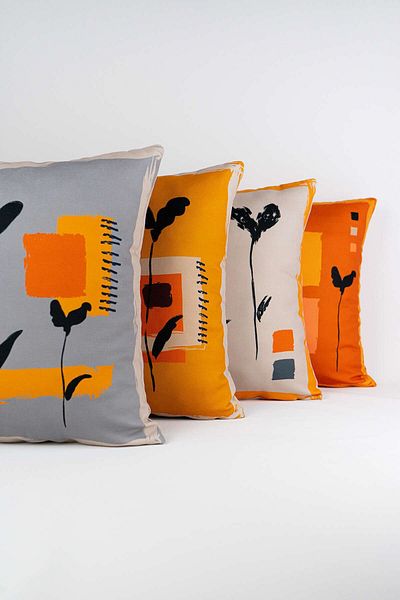 Cango Home Σετ με μοτίβο φύλλων διπλής όψης καφέ Bohemian 4 τεμαχίων Ψηφιακά τυπωμένα κάλυμμα μαξιλαριού 4kmbs138-ct