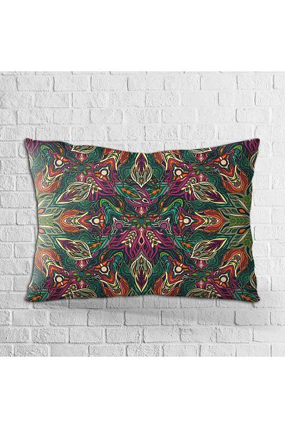 Cango Home Față de pernă cu două fețe, 35x50, verde, violet, retro, model vintage, imprimată digitală - Otyk045-3550