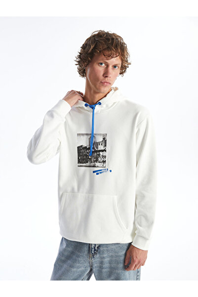 LC Waikiki Ανδρική κουκούλα με μακρυμάνικη στάμπα LCW