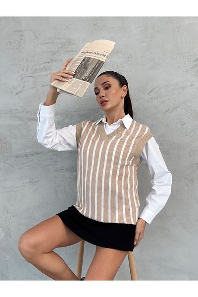 Weyeze Jacquard V-Neck Sweater - Af-K42026Lns