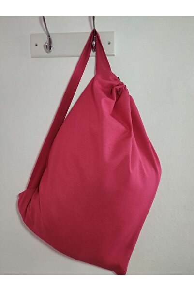 El Yapımı Duck Kumaş Keten Pembe Askılı Çamaşır Oyuncak Kirli Saklama Torbası 5 Renk 65*45 cm