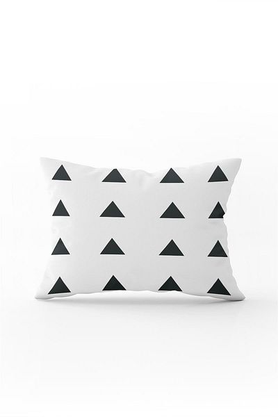 Cango Home Husă de pernă cu două fețe, 35x50, alb, negru, geometric, imprimată digitală - - Cgh314-3550
