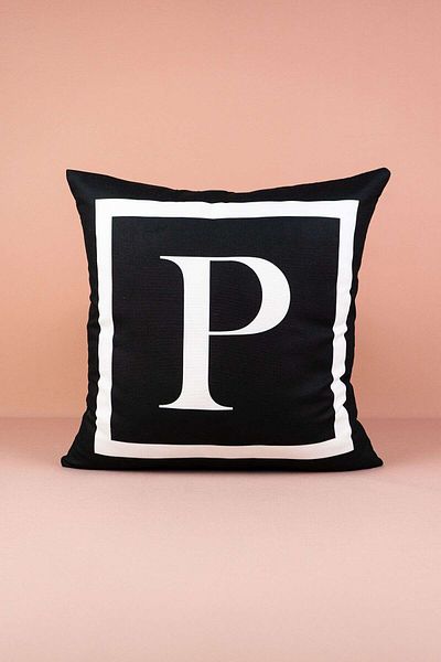 Cango Home Husa De Perna Arunca Litera Litera P - 43x43 Cm