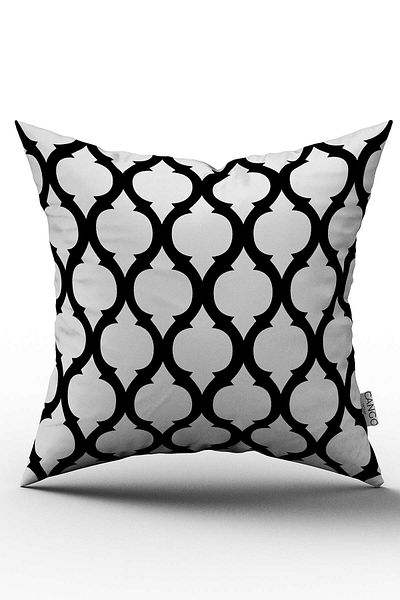 Cango Home Husă de pernă cu model geometric modern alb-negru cu imprimare digitală - Otyk531