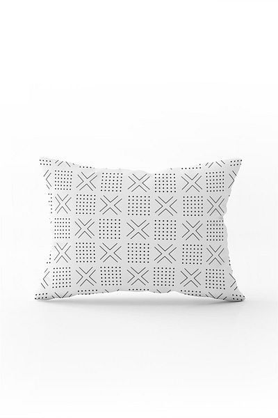 Cango Home Husă de pernă cu două fețe, 35x50, alb, negru, geometric, imprimată digitală - - Cgh316-3550