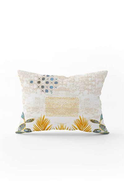 Cango Home Yellow Blue Bohemian Decorative Patterned Digital Printed Throw Pillow Cover Cgh941-3550 Double Sided Printed