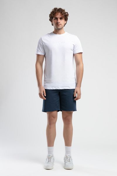 ECKO UNLTD Malcolm Navy Blue Knitted Shorts Embroidered Standard Fit Men's Knitted Shorts