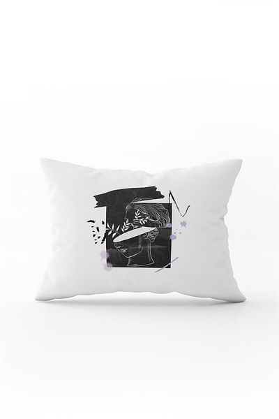 Cango Home Alb Negru Sculptură Modernă Figurină Imprimată Digitală Husă de Pernă Cgh552-3550 Imprimată pe două fețe
