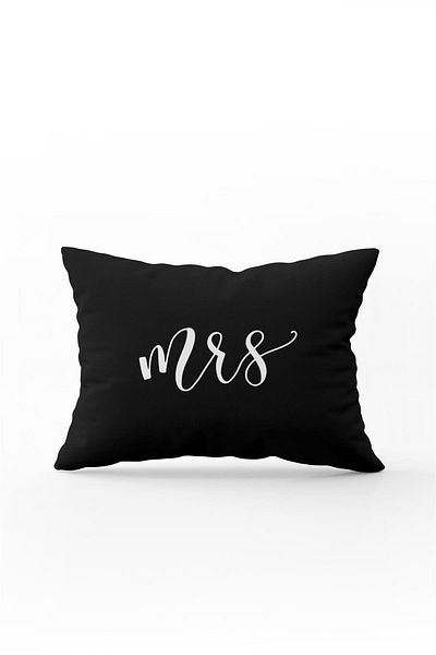 Cango Home Double Sided 35x50 Black and White Mrs. Women's Digital Printed Throw Pillow Pillow Case - Black - Cgh320-355