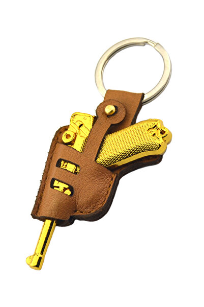 anahtarlıksepeti LGR-P8 سلسلة مفاتيح مسدس بندقية ذات مظهر ذهبي