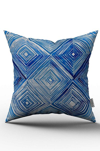 Cango Home Husa de perna decorativa geometrica albastra albastra - Cgh185