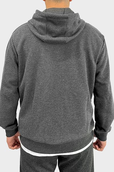 bilcee Men's Anthracite Oversize Zippered Hooded Sweatshirt 7016