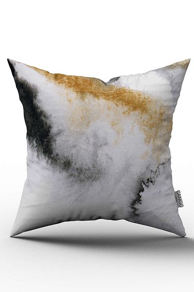 Cango Home Husă de pernă cu imprimare digitală cu model abstract decorativ alb-negru - Ylms80