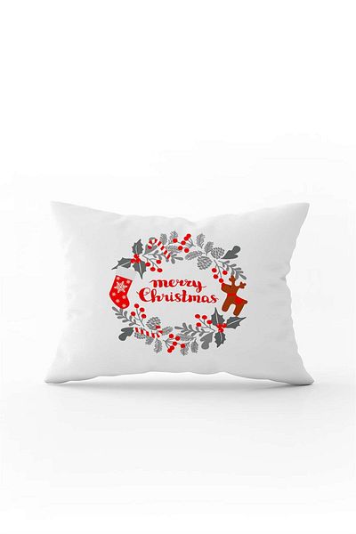 Cango Home Red Gray Christmas Themed Digital Printed Throw Pillow Cover Cgh919-3550 Double Sided Printed