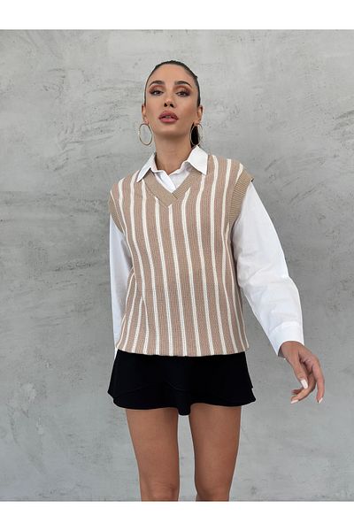 Weyeze Jacquard V-Neck Sweater - Af-K42026Lns