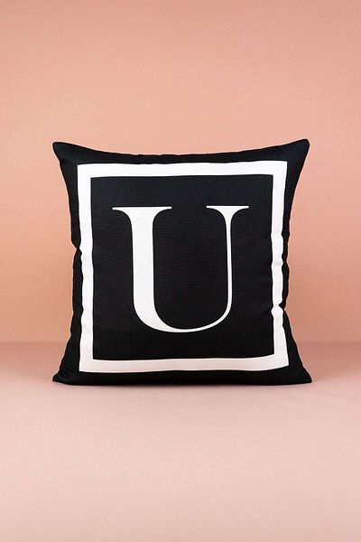Cango Home Husa De Perna Arunca Litera Litera U - 43x43 Cm