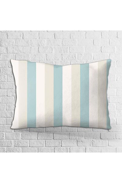 Cango Home Husă de pernă cu dungi dublă 35x50 albastru bej cu imprimare digitală - Otyk054-3550