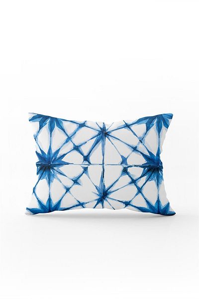Cango Home Față de pernă decorativă abstractă, 35x50, albastru, alb, cu două fețe - Cgh187-3550