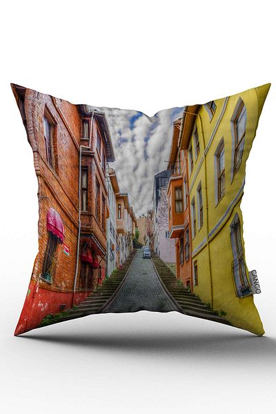 Cango Home Double Sided White Landscape Patterned Digital Printed Throw Pillow Cover - Otyk456-Ct