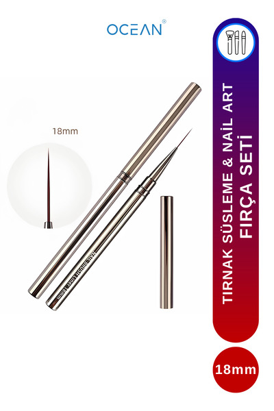 Ocean Tırnak Desen Fırçası Kapaklı Profesyonel Tırnak Nail Art Fırçası 18mm
